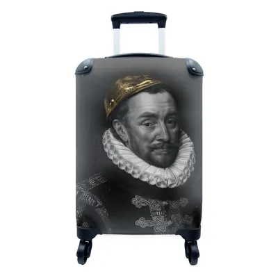 Produktbild von MuchoWow® Koffer Handgepäck Trolley Rollkoffer Kleine Reisekoffer mit 4 Rollen - Wilhelm von Oranien - Adriaen Thomasz - Gold - Cabin Size < 55x40x23 cm & 55x40x20 cm - Fotokoffer - Kabinenkoffer - Boardgepäck - Reise-Box - Reisekoffer - Reisegepäck - Koffer mit Bild - Trolley für Kinder
