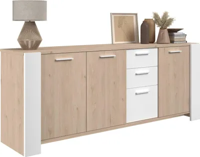 Produktbild von Sideboard London | 219,8 x 52 x 86,5 cm | Eiche/weiß