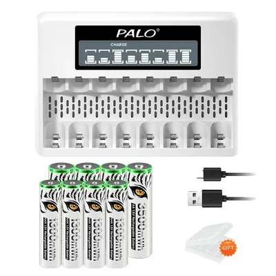 Obrázek produktu pro Dobíjecí Li-Ion baterie, LCD displej, USB nabíječka, 4AA4AAA 1nabíječka