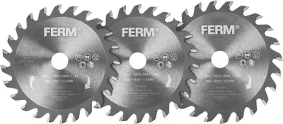 Produktbild von FERM – CSA1060 – Sägeblatt-Set – 3 Stück – 85 mm – 24 Zähne – TCT – für CSM1053