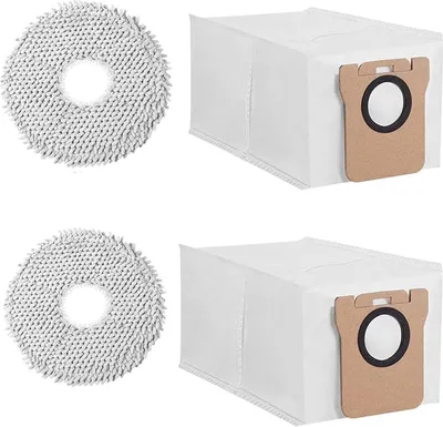 Produktbild von Staubbeutel Mopp Wischtücher für Dreame L10s Ultra / L20 Ultra / L10 Ultra/Xiaomi X10+, 2 Staubsaugerbeutel 2 Nasses Wischpad, Extra Große Kapazität und Hochwertige Zubehör für Reinigungsergebnisse