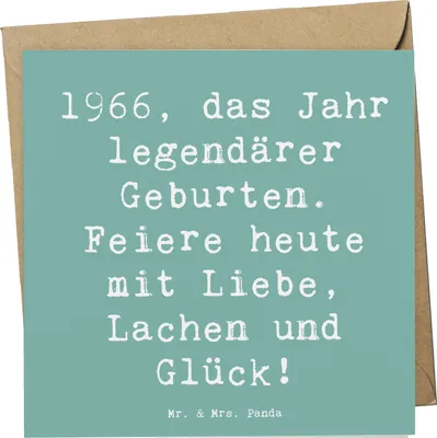 Produktbild von Mr. & Mrs. Panda Glückwunschkarte Spruch 1966 Geburtstag - Meeresbrise - Geschenk, anlasskarte, Happy Birthday, doppelkarte, Grußkarte, Lachen, faltkarte, Liebe, Alter