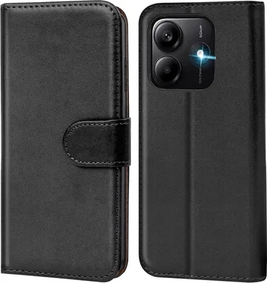 Produktbild von Conie Klapp Tasche für Xiaomi Redmi Note 14 5G Kartenfach Rundumschutz Hülle in Schwarz