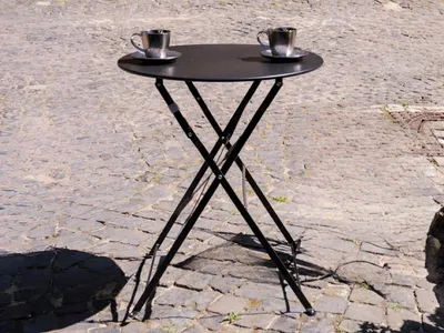 Produktbild von raumhirsch Gartentisch SEMPLICI Klappbarer Runder Balkontisch aus Metall Tisch Balkon Terrasse Garten Outdoor