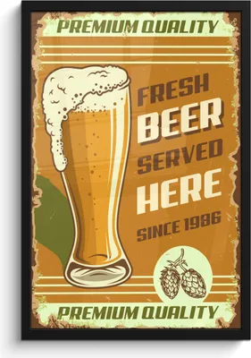 Produktbild von MuchoWow® MuchoWow® Gerahmtes Poster Mancave - Bier - Jahrgang - Premium 40x60 cm - Poster mit zchwarzem Bilderrahmen - Papierdruck - Wandbilder