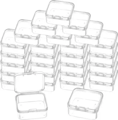 Image de Lot de petites boîtes de rangement transparentes pour perles et fournitures de loisirs créatifs