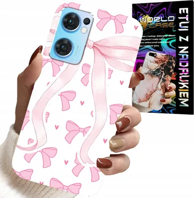 Zdjęcie produktu dla Etui Do Oppo Reno7 5G - Różowe Wstazki Wstązka Modne Wzory Case