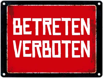 Produktbild von Betreten verboten Warn- und Hinweisschild im Used-Look Warnschild Piktogramm
