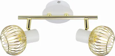 Image de Plafonnier OSLO blanc et doré, 2xE14x40W, métal, dimensions : 15x26x8 cm, IP20, Candellux