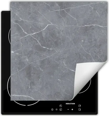 Produktbild von DarHaus Herdabdeckplatte 60x52 cm Anti Rutsch Matte Aufrollbar, grau - Marmor