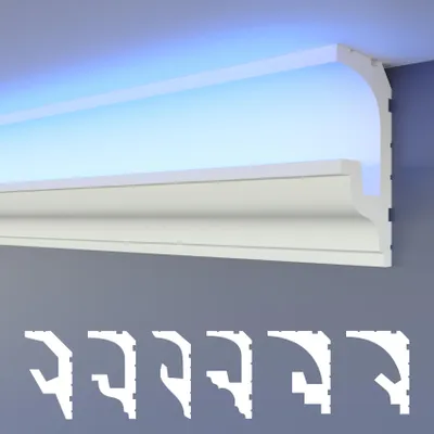 Produktbild von HEXIMO LED-Stuckleisten 2in1, Deckenleisten für indirekte Beleuchtung XPS-Styropor-Stuckleisten für dekorative Lichtdecken (10,2 Meter HLED 18)