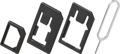 Produktbild von Goobay 40805, SIM-Kartenadapter, Micro-SIM, Nano-SIM, SIM in voller Größe, Micro-SIM, 3 Stück(e), Schwarz, Polybag
