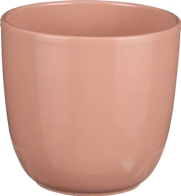 Produktbild von Blumenübertopf "Tusca" aus Keramik H 13 cm – Ø 13,5 Rosa  -  Übertopf Keramik Blumentopf Pflanztopf