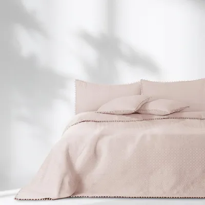Produktbild von AmeliaHome Elegante Tagesdecke Puderrosa 170x270 cm