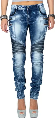 Produktbild von Cipo & Baxx Damen Slim Fit Jeans Stonewashed WD361 Blue W31/L32