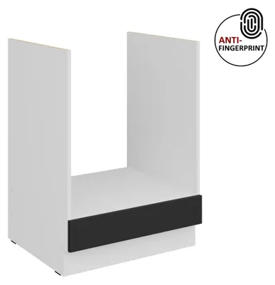 Produktbild von Küchen Herdunterschrank 60 cm Küche ARIA Schwarz ultra matt + Weiss matt, hochwertige Fronten mit Anti Fingerprint Beschichtung Küchenzeile Küchenblock