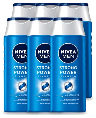 Imagen del producto de 6 champús NIVEA MEN Strong Power, 250 ml cada uno, pack de 6 unidades