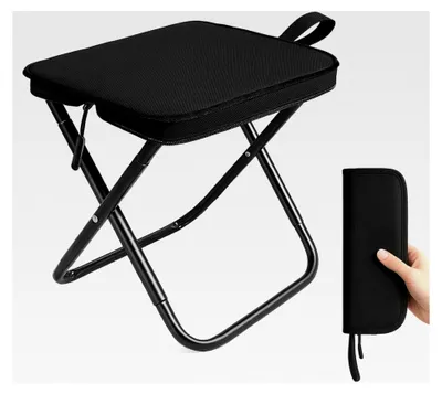 Produktbild von Klapphocker Faltbar, Tragbarer Campinghocker, Oxford-Gewebe & Stahl, Tragfähigkeit 120 kg, Für Outdoor Reisen, Wandern, Garten, Angeln, Grillen