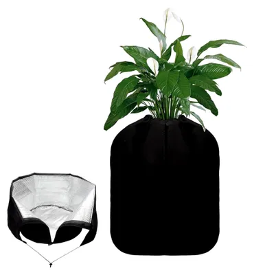 Produktbild von Thermo Topfschutz für Pflanzen, 45 x 50 cm, Winterschutz für Kübelpflanzen im Freien (Schwarz)