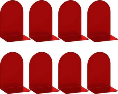 Immagine prodotto di Fermalibri colorati in metallo, set da 8 pezzi, rossi