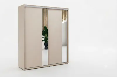 Produktbild von Mia 4 Kleiderschrank mit Spiegel - Kaschmir - 230 x 62 x 245 cm