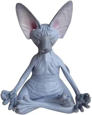Obrázok produktu pre Socha mačky do obývačky – Meditatívna – 13 x 11 x 10 cm – sivá