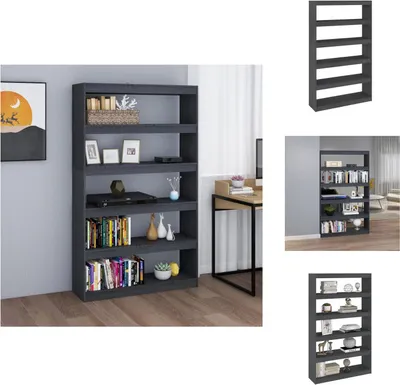 Produktbild von vidaXL Bücherregal/Raumteiler Grau 100x30x167,5 cm Massivholz Kiefer -  Bücherregale & Bücherschränke