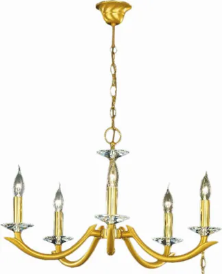 Produktbild von Goldener Kronleuchter Lüster 5x E14 Firma Bankamp Matt Gold Design 1098/5-27