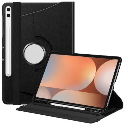 Produktbild von Fintie Hülle für Samsung Galaxy Tab S10+ Plus/S9 FE+ Plus/S9+ Plus 12.4 Zoll Tablet mit Stifthalter - Schutzhülle Cover mit 360 Grad drehbarem Ständer und Auto Schlaf/Wach Funktion, Schwarz