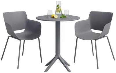 Obrázok produktu pre Sada záhradného nábytku Siora pozostávajúca z 2 stoličiek | Farba: tmavošedá | Rozmery: 168x60x80 cm