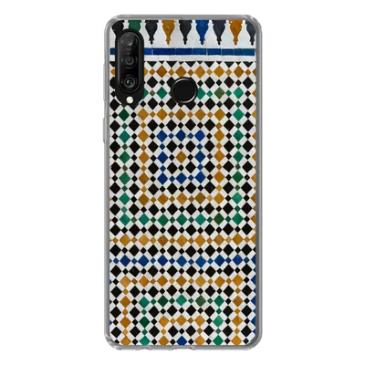 Produktbild von MuchoWow® Handyhülle Schutzhülle Hülle für Huawei P30 Lite Ein marokkanisches Mosaik, das wie eine Art Labyrinth aussieht Silikon Softcase Handy Hülle - Handyhülle