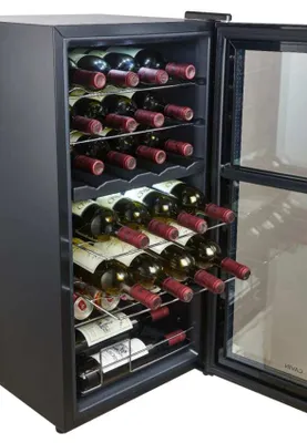 Produktbild von CAVIN Freistehender Weinkühlschrank - Northern Collection 28 Black | Kapazität 28 Flaschen | 2 Temperaturzonen | Abtauautomatik | Kompressor