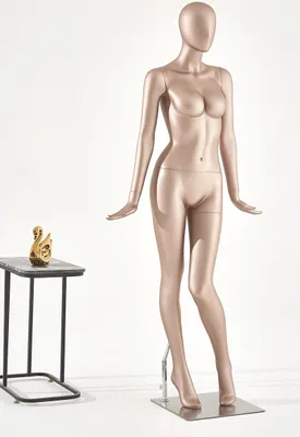 Produktbild von Schaufensterpuppe YL2-9 Frau Weibliche Frau stehend Hautfarbend matt lackiert Frau Kopf Egghead Schick und Elegant Hochwertig