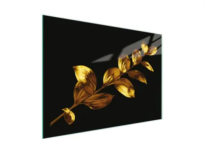 Image de Planche à découper Plaque de cuisson multi-verre 30x22 cm Feuilles d'or