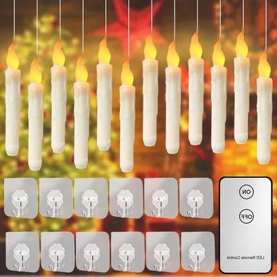 Produktbild von Flammenschutz LED-Lichter mit Fernbedienung für Halloween und Partydekoration - 12 Stück.
