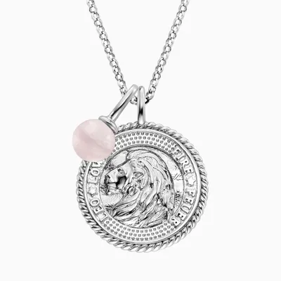Produktbild von Engelsrufer Kette Silber ERN-LEO-RQ-ZI Sternzeichen Löwe mit Rosenquarz