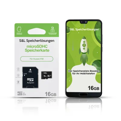 Produktbild von microSD Speicherkarte S&L für Huawei P20 - Speicherkapazität: 16 GB