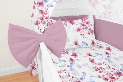 Produktbild von Amilian Babybettwäsche Set 7-teilig – Bettwäsche 100x135 cm, Kissen 40x60, Himmel, Nestchen – für Babybett/Gitterbett – Komplettset für Neugeborene