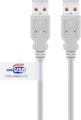 Obrázok produktu pre goobay USB 2.0 Hi-Speed kábel od konektora A po konektor A s logom USB sivý 2 m