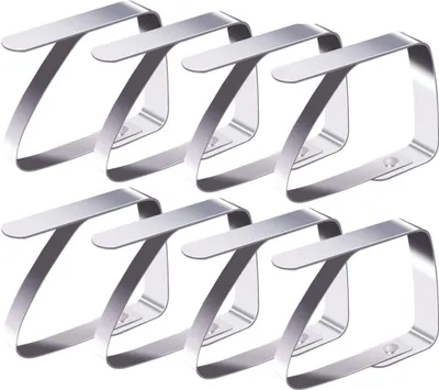 Produktbild von 8 Stück Tischtuchklammern Edelstahl, Tischdeckenklammer Tischabdeckungsklemmen Tischdecke Clips Tischtuch Clips - Silber