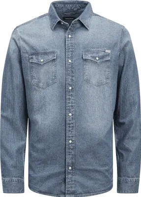 Produktbild von JACK & JONES Einfarbiges Langarmhemd Kentkragen Gerade Passform Größe: XXL