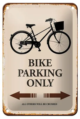 Produktbild von Blechschild Spruch 12x18cm Bike parking only Fahrrad parken