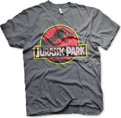 Produktbild von Jurassic Park Distressed Logo T-Shirt - Medium - Dark-Heather