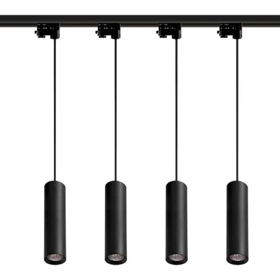 Obrázek produktu pro MasterLED sada závěsných světel L - 4x 1 světlo Ø6x30 cm - černá - GU10 - systémová světla - závěsná světla - IDAR