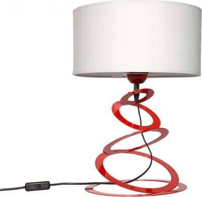Produktbild von Orbit Lampenschirm Tischlampe Modern - Elegante Nachttischlampe - Tischleuchte E27 - 45x30 cm - Rot und Weiß - Orbit