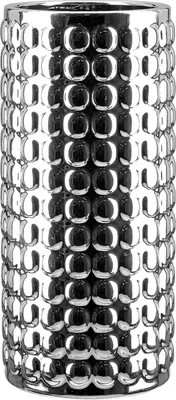 Produktbild von Gilde Vase, zylindrisch, "Bolla", Keramik, silberfarben, VE 3, H. 25 cm, D. 12 cm 34889