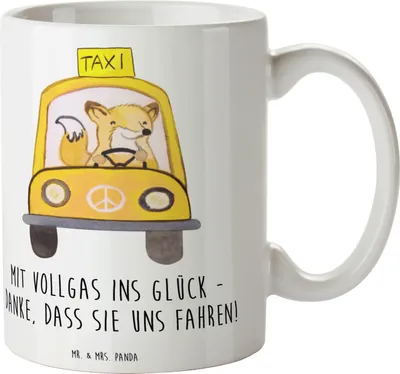 Produktbild von Mr. & Mrs. Panda Tasse Chauffeur Glück - Weiß - Geschenk, Bedanken, Danke sagen, schöne, besonders, Aufmerksamkeit, Schulbusfahrer, Bemühungen, Kaffeetasse, Bürotasse
