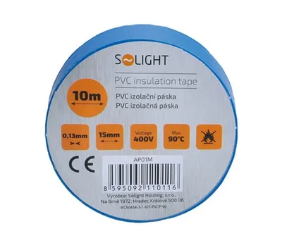 Obrázok produktu pre Solight Izolačná páska 15mm x 0,13 mm x 10m, modrá AP01M