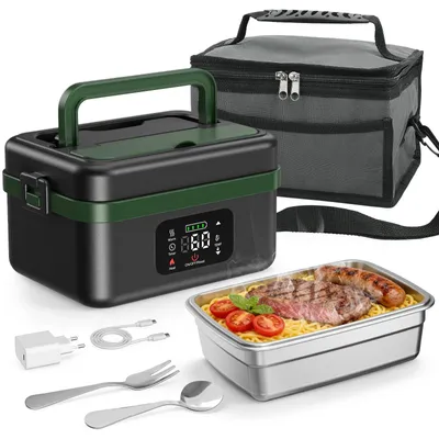 Produktbild von Elektrische Lunchbox 16000 mAh 1 l - Tragbare Warmhaltebox - Intelligente Wärmeerhaltung - Wiederaufladbar - Für Reise und Büro - Farbe 03
