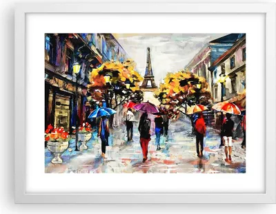 Produktbild von Gerahmtes Poster - Weißer Rahmen - Paris Stadt Zuhause - 40x30 cm - Wand Bild - Wanddeko - Wandbilder - Kunstposter - Wandposter - Bilderrahmen - Bilder - Kunstdruck - Wandbild - P2WAA40x30-3941